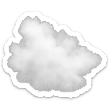 a thick, pure white cloud of mist, floating and ethereal, soft and delicate sticker