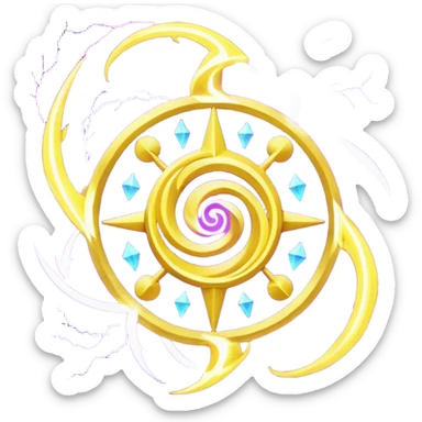 Wiz 101 casting sigil purple and yellow inspired storm magic  sticker
