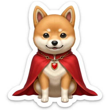 Shiba Dog in evil red collar cloak sticker