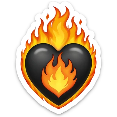 A black fire love hurt sticker