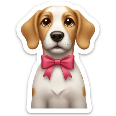 Dog with a bow sticker