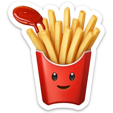 French fries with ketchup sticker