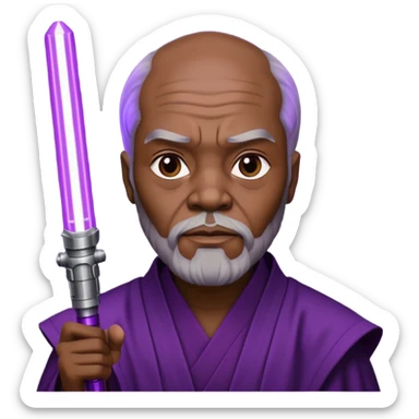 star wars master windu with purple lightsaber sticker