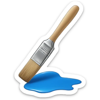 pincel con pintura azul sticker
