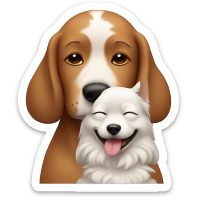 Relaxing dog with close eyes with human sticker