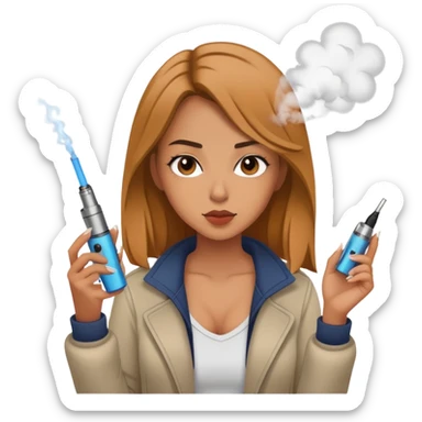 Girl vaping sticker