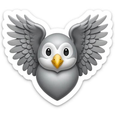 Corazom gris con una venda y alas (totalmente gris) sin detalles  sticker