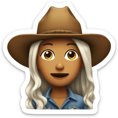 stoned girl with cowboy hat sticker