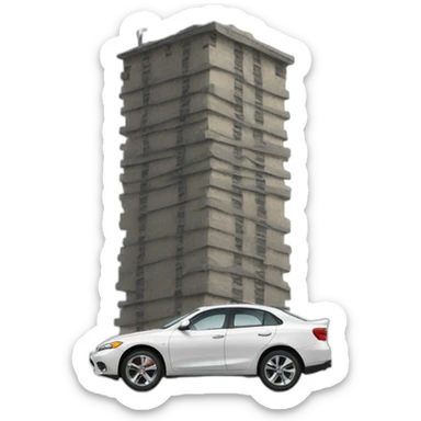 Car who hit a tower sticker
