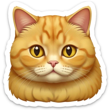 British shorthair cat with yellowish ginger fur sticker