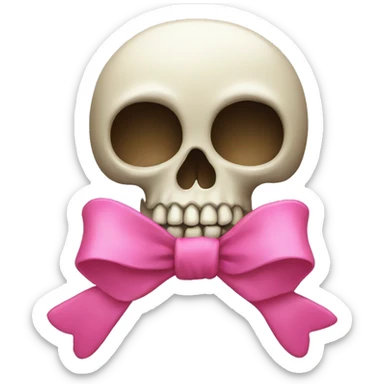 Skull with a pink bow sticker
