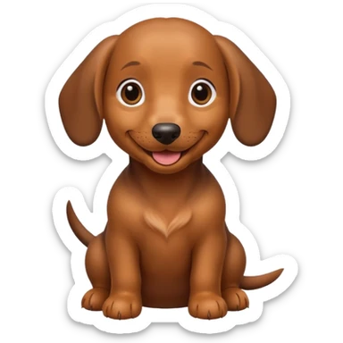 Perrito salchicha marrón sonriendo sticker