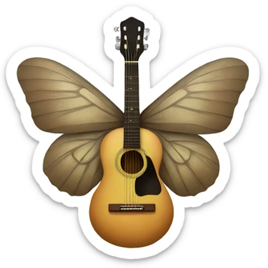 Moth playing guitar sticker