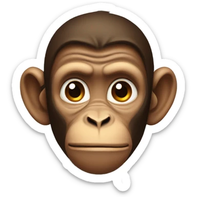 Monkey raising one eyebrow and looking to the side sticker