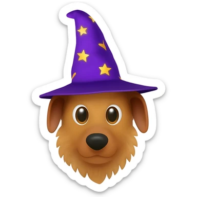 Dog wizard sticker