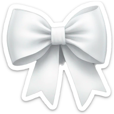 White bow on white bow sticker