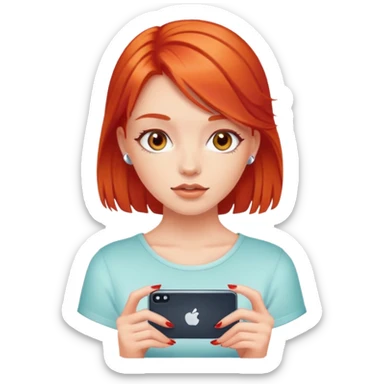 red-haired girl with y2k accessories sticker