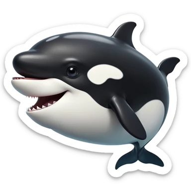 cinematic-comical-orca-portrait-emoji,-head-tilted-dramatically-with-an-exaggeratedly-shocked-expression,-featuring-a-sleek-black-and-white-body-with-wide,-comically-expressive-eyes-full-of-playful-disbelief-and-animated-flippers,-simple sticker