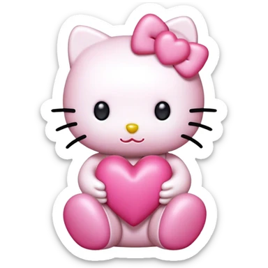 Hello kitty with pink hearts  sticker