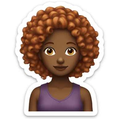 A ginger black girl with curly hair sticker