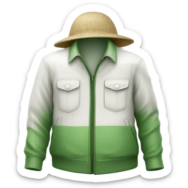 gardener pith helmet jacket white green trees  sticker