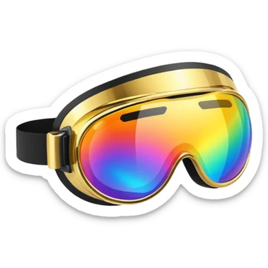 gold simulation rainbow visor goggles sticker