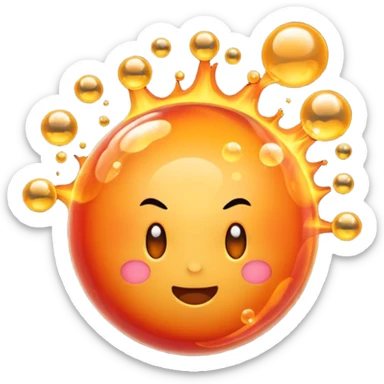 Create an emoji for a bubble boom with an explosion with bubbles with fire sticker