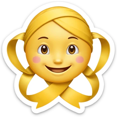 Yellow ribbon pookie emoji sticker