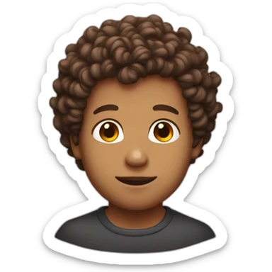 He was born with handsome curly hair sticker