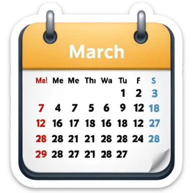 calendario del 1 de marzo sticker