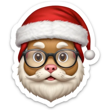 Animal santa cap and glasses 
 sticker