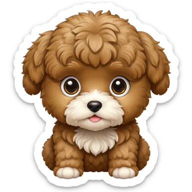 Golden dark brown maltipoo puppy sticker