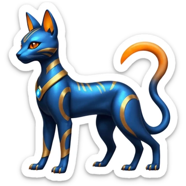 Futuristic Glowing shiny Bastet-Umbreon-Salandit-fusion (full body) sticker