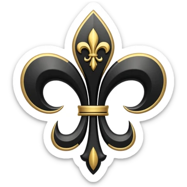 state outline state black and fluer de lis gold sticker