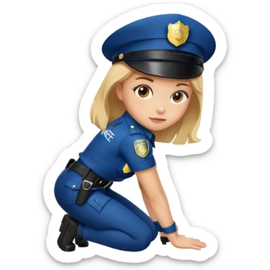 Une fille déguiser en policière Skinner se penche sticker