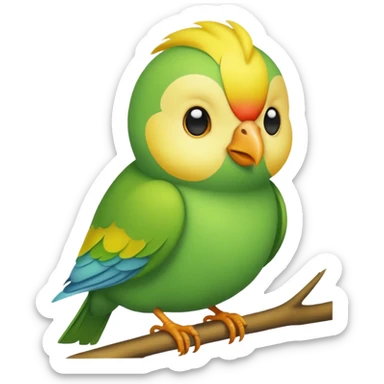A love bird with just color green and his head yellow sticker