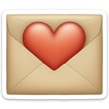 beige letter with heart sticker