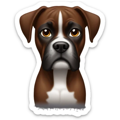 dark brown boxer dog sticker