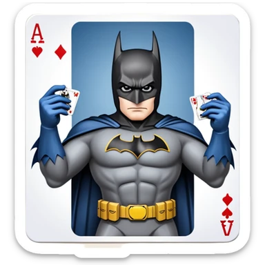 Please make me a card like the joker card but with batman  sticker