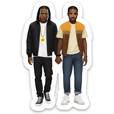 asap rocky and frank ocean holding hands sticker