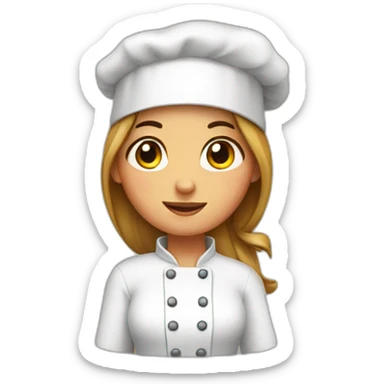 Girl baker who hides her breasts with her hands sticker