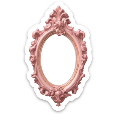  Vintage ornate rococo pale pink mirror sticker