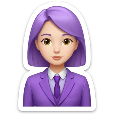 lavender-purple girl Suit, smooth rounded neckline, simple design, glossy surface, plain background. sticker