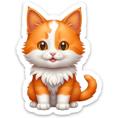 Happy kitten full body sticker