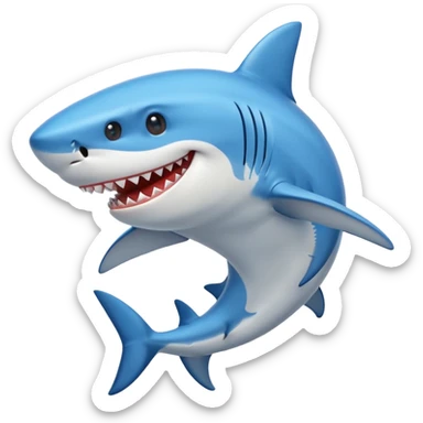 smiling shark wearing blue shoes sticker