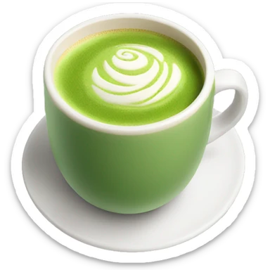 Matcha latte in mug sticker