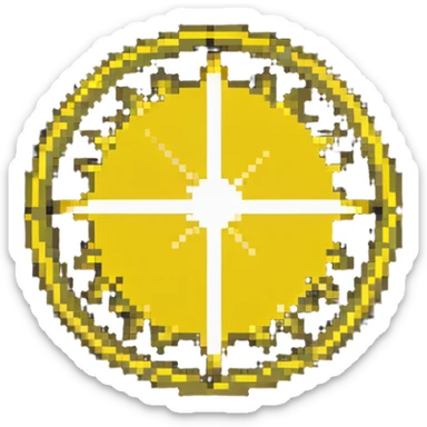 pixel art sun without face, just a yellow circle with rays sticker