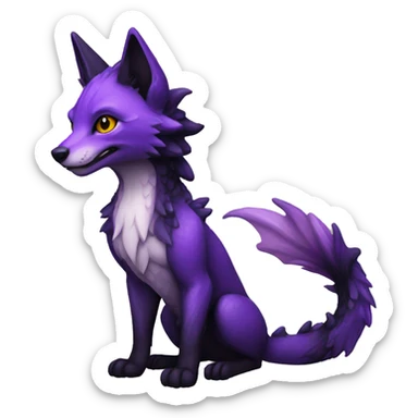 Fox dragon hybrid black and purple sticker