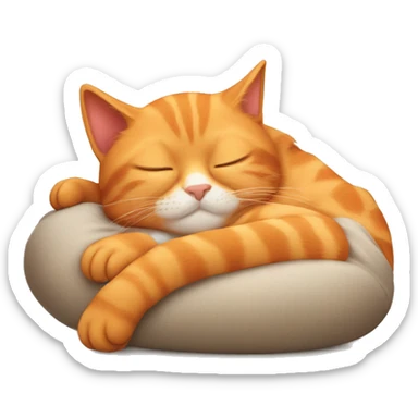 orange cat sleeping sticker