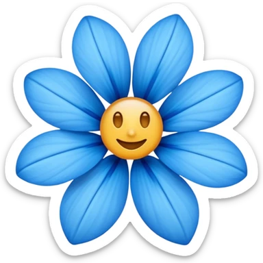Des emojis fleur bleue sticker